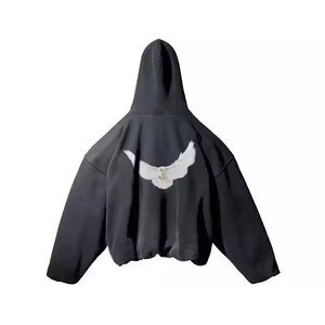 Yeezy Gap Engineered by Balenciaga Dove Black Shrunken Hoodie Size XXL